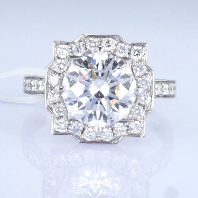 18k Cool Design δαχτυλίδι 3ct Λευκό εργαστηριακό δαχτυλίδι διαμαντιού Στρογγυλό σχήμα Συνθετικό δαχτυλίδι διαμαντιού