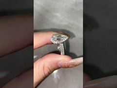 Δύο μπάντες Διαμαντένιο δαχτυλίδι Πηρα διαμαντένιο δαχτυλίδι αρραβώνια Δαχτυλίδια γάμου Εργαστήριο Μεγάλωτα διαμαντένιο δαχτυλίδια